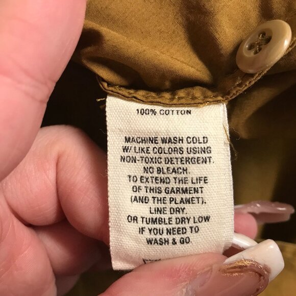 ALEX MILL -WOMEN'S XS - BROWN TAN LONG SLEEVE BUTTON COLLARED TOP W/ POCKETS - Picture 6 of 6